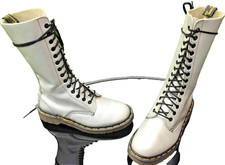 Vintage Dr Martens 1914 silver leather boots  UK 5 EU 38 Made in ENGLAND