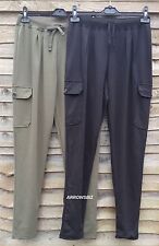 Ladies Women Casual Stretch Cargo Pants Leggings Trousers Bottoms Size 6 - 20 UK