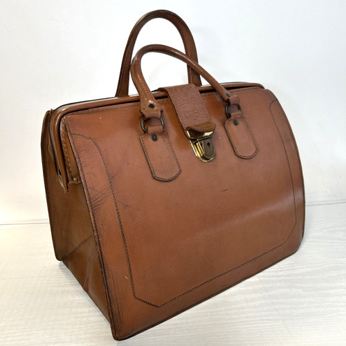 Vintage leather bag - vintage, brown
