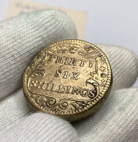 18th century gilt brass coin - 18th,