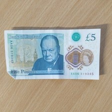 Early £5 Note AA06 Polymer 