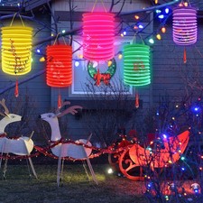 10Pcs Paper Lanterns Colorful Holiday Hanging Lantern Chinese Japanese Paper