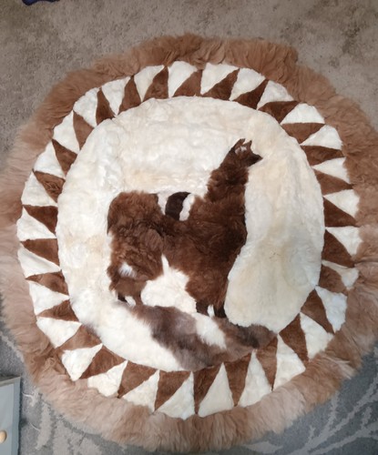 Round baby alpaca rug - rug, 54”