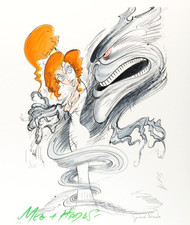 HUGE - SIGNED GERALD SCARFE HERCULES WALT DISNEY Pink Floyd drawing cel PRINT