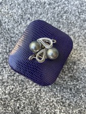 Black Pearl And Diamond Earrings