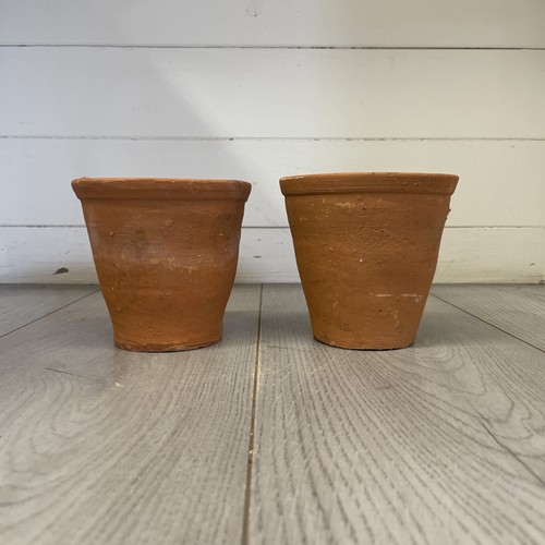 Pair vintage hand thrown - a,