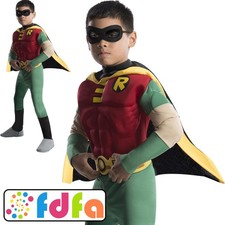 Rubies Official Deluxe Robin Teen Titan Kids Childrens Fancy Dress Costume New
