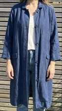 East Blue Linen Unlined Coat