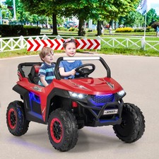 2-Seater 12V Battery Powered UTV Kids Electric Ride On Car Red