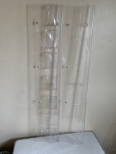 Pair of Slatwall transparent 100cm shelves display for cards, DVDs, Blu-Rays