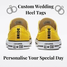 Converse Personalised Wedding Heel Tags Iron On Custom Bride Groom Bridesmaid 