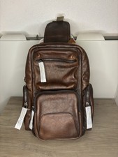 IVTG  Genuine Leather Sling Backpack Brown New With Tags