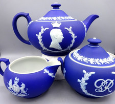 3 Pc Blue Wedgwood Jasper Tea