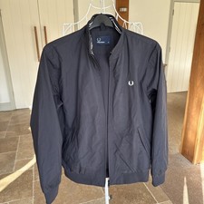 Fred Perry Jacket Mens Medium Navy Brentham Bomber Full Zip 