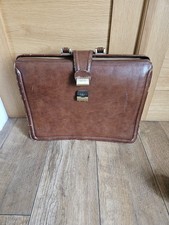 Vintage Texier Brown Leather Briefcase, Doctors Bag Combination Lock