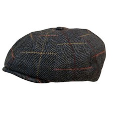 Mens 100% Wool Tweed Newsboy