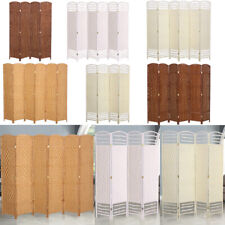 Natural/White Wood Room Divider Handmade Privacy Screen Wicker Wall 4 or 6 Panel