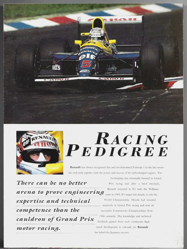 Renault racing pedigree 1992 - renault,