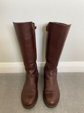 RUSSELL & BROMLEY BROWN GENUINE LEATHER KNEE/MID NARROW CALF BOOTS UK 4