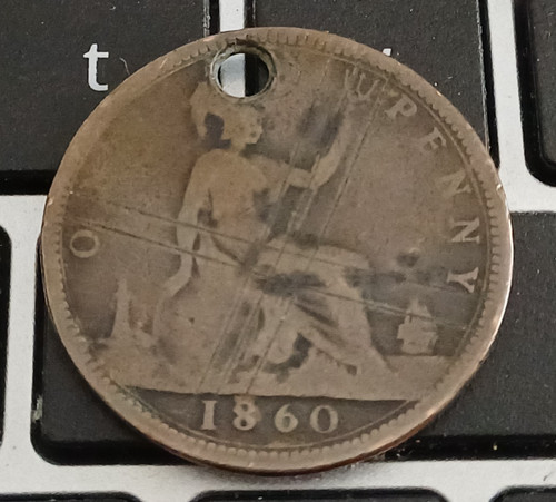 1860 victoria one penny - 1860,