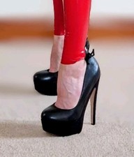 Topshop Black Leather Stilleto