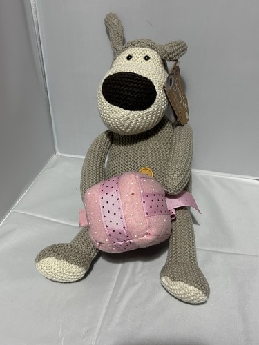 Hand knitted boofle dog - hand,