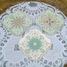 M&S Marks & Spencer Hollywood Set of 3 China Cake Plates Vintage Art Deco Style