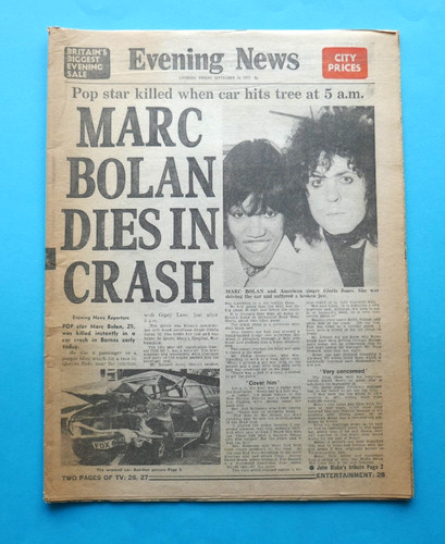 Marc bolan dies today - marc,