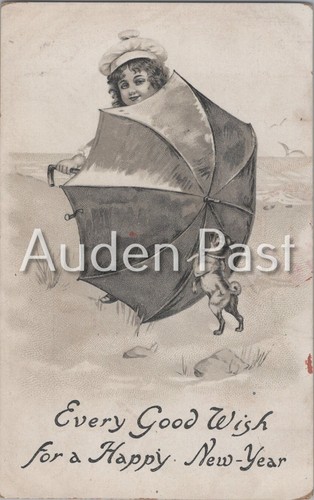 Vintage new year child - vintage, dog