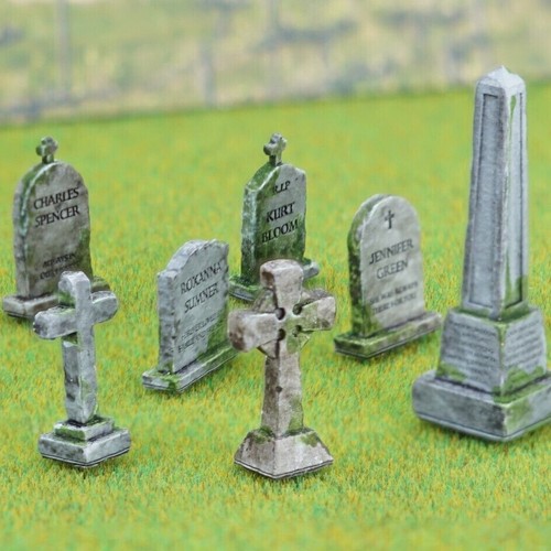 Model railway gravestones - model,