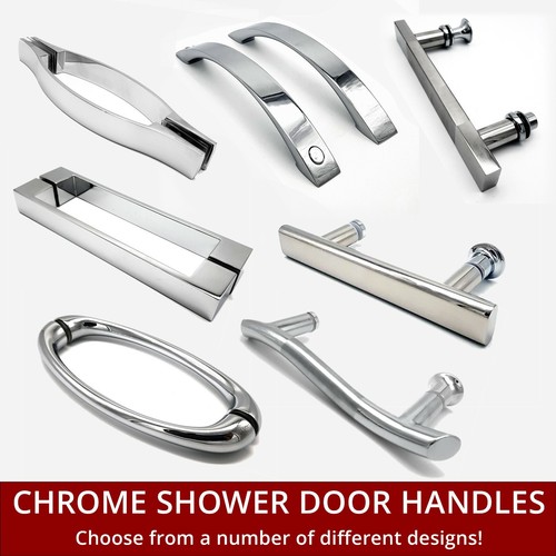 Chrome shower door handles - shower,
