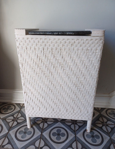 Vintage wicker hamper - vintage, rattan
