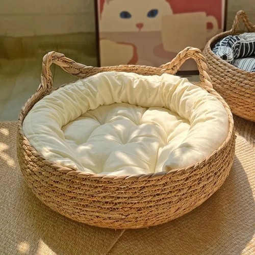 Handmade woven cat bed - cat,