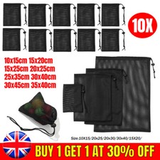 10Pcs Nylon Mesh Drawstring Storage Pouch Bag Multi Purpose Activity Pouch