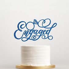 Engaged Cake Topper, Engagement Cake topper, Hen Party Cake Topper Glitter Decor