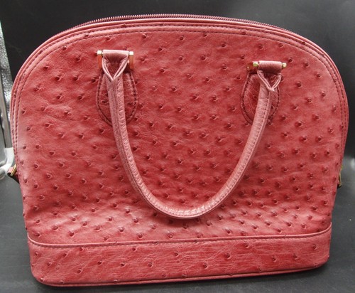 Ostrich leather dome - leather, satchel