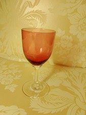 Cranberry stemmed wine glass - stemmed,