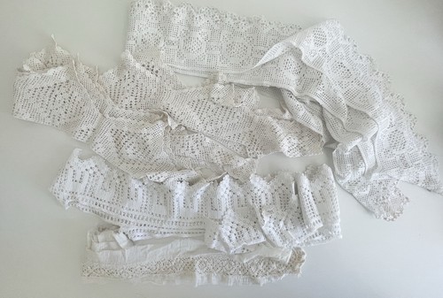 Antique wide cotton crocheted - wide,