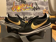 Nike Cortez Classic black &gold Nylon UK Size 7 trainers sneakers 🔥🔥🔥