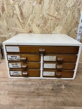 Vintage Wooden Engineers Drawers Cabinet - Tool Makers Box - Machinist Chest