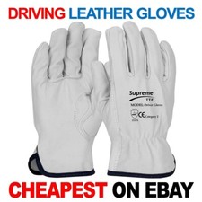 10 x White Leather Gardening Gloves Thorn Proof Garden Work Driver Safety Glove
