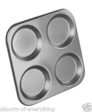 4 Cup Yorkshire Pudding Muffin Tray Non Stick Pan Tin Tart Dessert Bun Tray