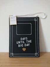 Wedding Countdown Chalkboard Sign Hanging Black White Gold Blackboard Paperchase