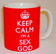 Keep Calm I'm A Sex God Mug Can Personalise Great  Funny Office Worker Work Gift
