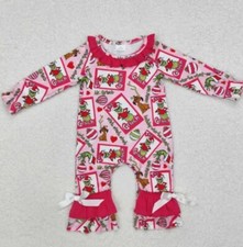 baby girl Christmas Grinch love letter romper 3-6 months
