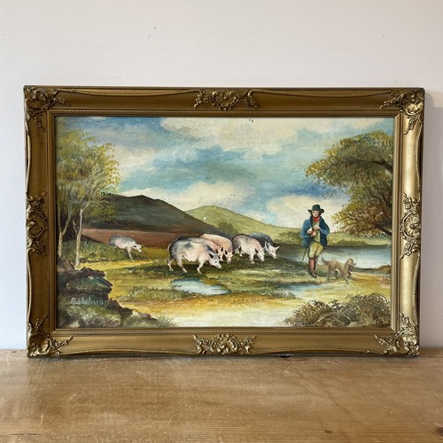 Vintage naive pig farmer - naive,