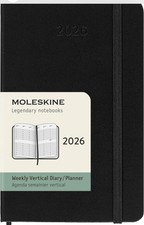 Moleskine Weekly Planner, Vertical Diary Agenda 2026. 12 M. Hard Cover Black