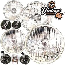 5.75" 5 3/4" CLASSIC CAR INNER & OUTER HEADLAMPS HEADLIGHTS HALOGEN H1 & H4 SET