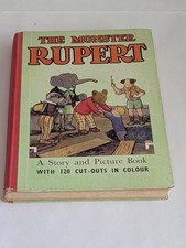 The Monster Rupert The Bear Picture And Story Book With Colour Cut-Outs