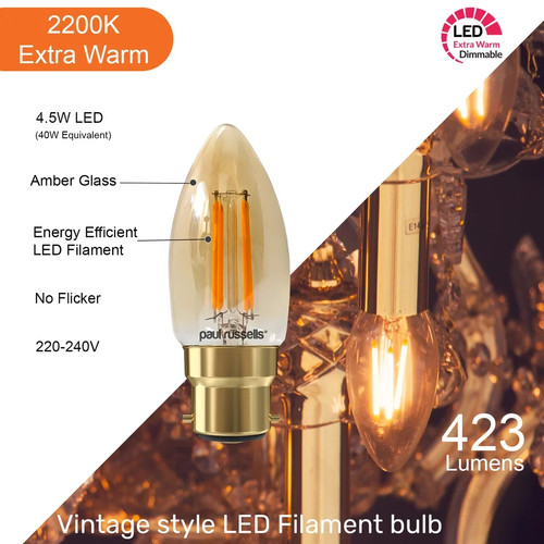 Led candle bulb 2200k - 4.5w,